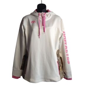 Authentic Iowa Hawkeye Women's White Pink Camouflage Hoodie Size Large